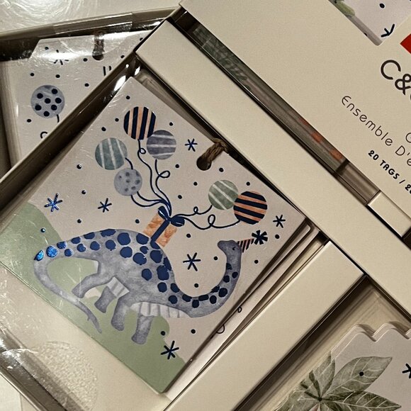 Birthday Gift Tags - Dinosaur Themed!  2 Boxes / New / Total of 40 gift tags (x) - Picture 2 of 11